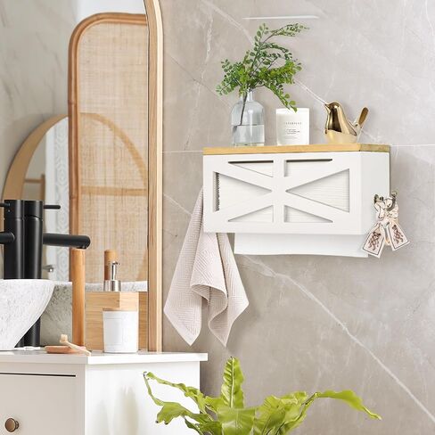 موزع المناشف الورقية الخشبية على الحائط، حامل المناشف الورقية على الحائط مع غطاء وخطاطيف معدنية، طية تجارية على شكل حرف C، طية على شكل حرف Z، موزع حامل مناشف يد ورقي ثلاثي الطي، حامل مناديل لمطبخ الحمام in Kuwait