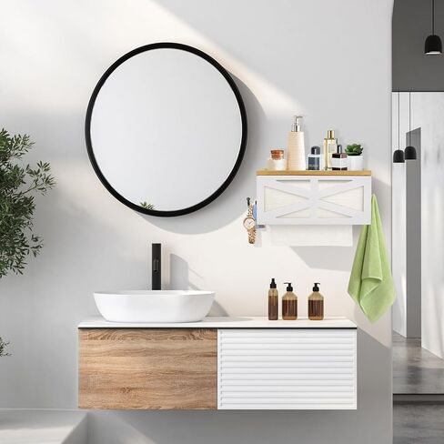 موزع المناشف الورقية الخشبية على الحائط، حامل المناشف الورقية على الحائط مع غطاء وخطاطيف معدنية، طية تجارية على شكل حرف C، طية على شكل حرف Z، موزع حامل مناشف يد ورقي ثلاثي الطي، حامل مناديل لمطبخ الحمام in Kuwait