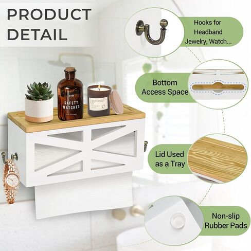 موزع المناشف الورقية الخشبية على الحائط، حامل المناشف الورقية على الحائط مع غطاء وخطاطيف معدنية، طية تجارية على شكل حرف C، طية على شكل حرف Z، موزع حامل مناشف يد ورقي ثلاثي الطي، حامل مناديل لمطبخ الحمام in Kuwait