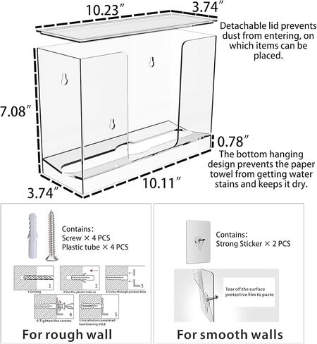 موزع المناشف الورقية التجاري على الحائط، موزع مناشف ورقية أسود ثلاثي الطي مع غطاء مناسب للمناشف الورقية المطوية على شكل حرف C أو متعددة الطي، حامل المناشف الورقية للحمام والمرحاض والمطبخ in Kuwait