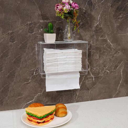 موزع المناشف الورقية التجاري على الحائط، موزع مناشف ورقية أسود ثلاثي الطي مع غطاء مناسب للمناشف الورقية المطوية على شكل حرف C أو متعددة الطي، حامل المناشف الورقية للحمام والمرحاض والمطبخ in Kuwait