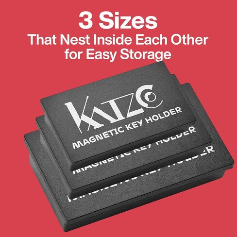 حامل مفاتيح مغناطيسي من Katzco - 3 عبوات - 1.25 × 2.75 بوصة - حافظات بلاستيكية سوداء متينة مع مغناطيس قوي - للمقصورات الآمنة، ومفاتيح السيارة الإضافية، والمنزل، والمزيد in Kuwait