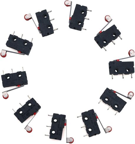 URBEST AC 250V 5A SPDT 1NO 1NC Momentary Hinge Roller Lever Micro Switches 3 Pins 10 Pcs in Saudi Arabia