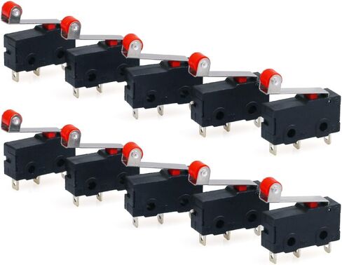 URBEST AC 250V 5A SPDT 1NO 1NC Momentary Hinge Roller Lever Micro Switches 3 Pins 10 Pcs in Saudi Arabia