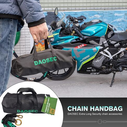 DAOSEC Extra Long Security Chain, 10ft x 0.35in(9mm) Thick Heavy Duty Lock Chain - Hardened Alloy Steel Cut Proof Chain - Ideal for Motorcycles, Generators, Trailers, ATVs and More in Kuwait
