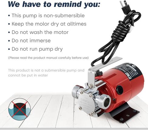 Utility Pump, Prostormer 1/10HP 120V Mini Portable Electric Water Transfer Pump 330GPH Plumbing Equipment with Water Hose Kit Great for Yard, Garden, Pool Draining in Kuwait