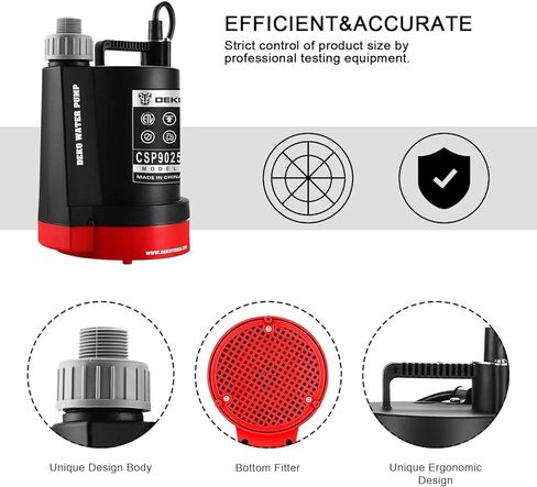 Sump Pump: DEKOPRO 1HP Submersible Pump for Pool Draining 3302GPH Stainless Steel Water Pump with Float Switch in Saudi Arabia
