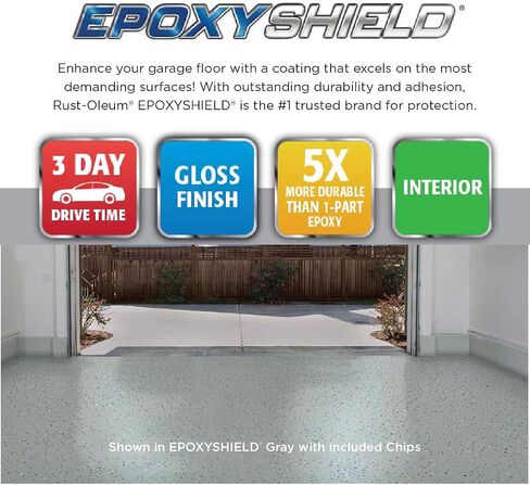 Rust-Oleum 327081 EPOXYSHIELD Garage Floor Coating, 1 Car Kit, Dark Gray in Saudi Arabia