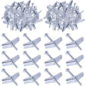 Swpeet Assorted 60 Pcs Toggle Bolt and Wing Nut Kit for Hanging Heavy Items on Drywall - 1/8 Inch, 3/16Inch, 1/4Inch
