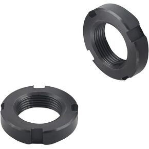 MroMax M24x10mm Retaining Slotted Round Nuts,Carbon Steel 4-Slot Spanner Nut for Roller Bearing Pump Valve Black 2Pcs in Saudi Arabia