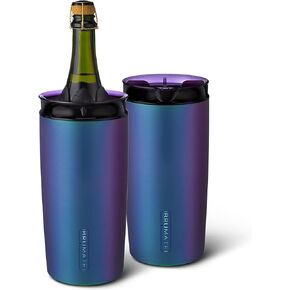 BrüMate Togosa 2-in-1 Wine Chiller Bucket or Champagne Bucket & 100% Leakproof Pitcher | Portable Cooler Fits Most Wine, Champagne, & Liquor Bottles | Perfect Wine Gifts | 49oz (Matte Black)