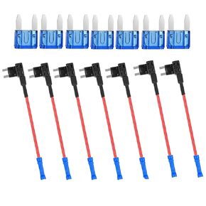 7 قطع حامل فيوز صغير 14 AWG مع 7 قطع 15A فيوز 12 فولت سيارة إضافة دائرة فيوز صنبور قياسي ميني مايكرو 2 وصنابير فيوز منخفضة المظهر ATM APM حامل فيوز شفرة للسيارات والشاحنات والقوارب in Kuwait