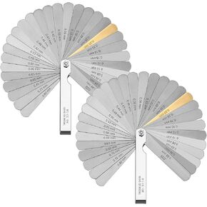 TraderPlus 2pcs 32 Blades Stainless Steel Feeler Gauge Dual Marked Metric and Imperial Gap Measurement Tool(0.0015-0.035 inch/ 0.04-0.88mm) in Kuwait