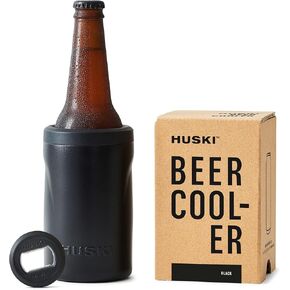 Huski Beer Cooler 2.0 | NEW | Premium Can and Bottle Holder | Triple Insulated Marine Grade Stainless Steel | Detachable 3-in-1 Opener | Works as a Tumbler | Best Gifts for Beer Lovers (Black) in Kuwait