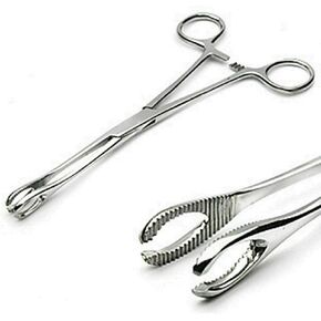 Body piercing forceps kit hemostat sponge clamp 6" straight (slotted) in Saudi Arabia