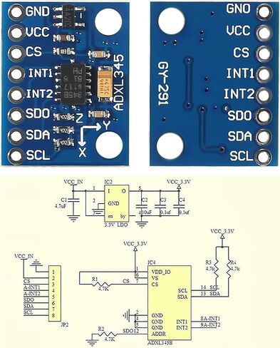 5 قطعة GY-291 ADXL345 3-محور التسارع الرقمي لوحدة إمالة الجاذبية IIC/SPI in Kuwait