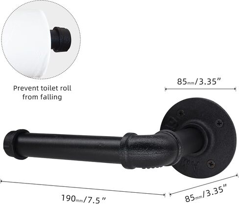 حامل ورق المرحاض ذو الأنابيب الصناعية، حامل ورق المرحاض الريفي، حامل مناديل ورقية من الحديد العتيق عالي التحمل in Kuwait