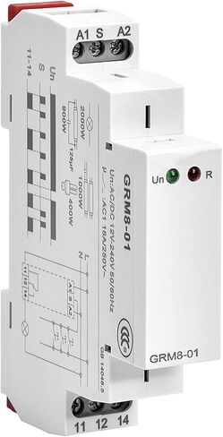 LNKWEL GRM8-01 مرحل الإغلاق 12 فولت مرحل الموقت مرحل الدفع الإلكتروني SPDT 16A DIN السكك الحديدية جبل التيار المتناوب/DC12V ~ 240 فولت in Kuwait