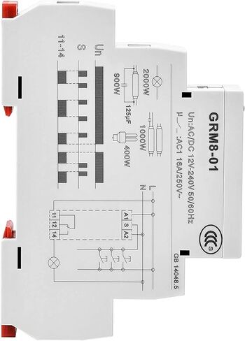 LNKWEL GRM8-01 مرحل الإغلاق 12 فولت مرحل الموقت مرحل الدفع الإلكتروني SPDT 16A DIN السكك الحديدية جبل التيار المتناوب/DC12V ~ 240 فولت in Kuwait