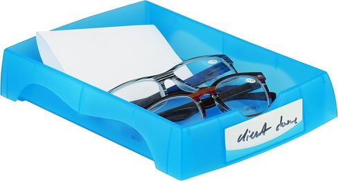 صينية عمل بصرية من نوبل باك - 10 عبوات من صينية التوزيع الضوئية القابلة للتكديس مع ملصق لنظارات Rx ونظارات القراءة والنظارات الشمسية (أزرق) in Kuwait