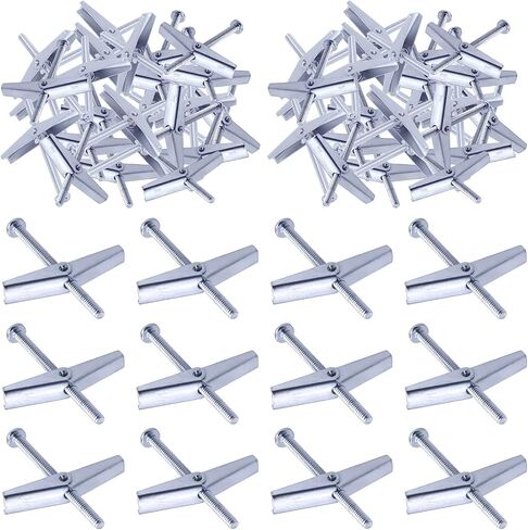 Swpeet Assorted 60 Pcs Toggle Bolt and Wing Nut Kit for Hanging Heavy Items on Drywall - 1/8 Inch, 3/16Inch, 1/4Inch in Kuwait