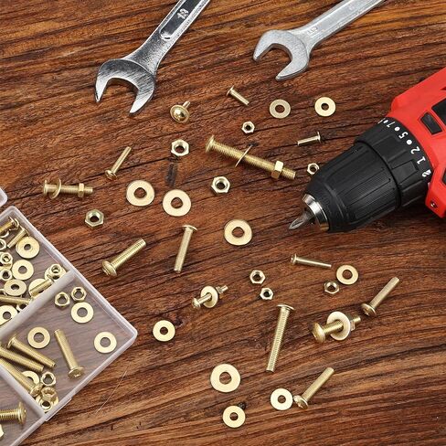 Mr. Pen- Bolts, Nuts, and Washer Assortment Kit, 113 pcs, Gold Nuts and Bolts Assortment Kit, Assorted Nuts and Bolts, Nut Bolt and Washer Assortment, Bolt and Nut Assortment in Saudi Arabia