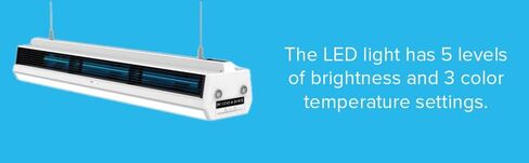 ANNIA-LITE تركيبات إضاءة للأشعة فوق البنفسجية خطية معلقة على شكل أنبوب مصباح إضاءة للأشعة فوق البنفسجية للغرفة العلوية للتطبيقات الطبية والصناعية والمكاتب والتجارية، 2 قدم، 40 وات، فضي غير لامع in Kuwait