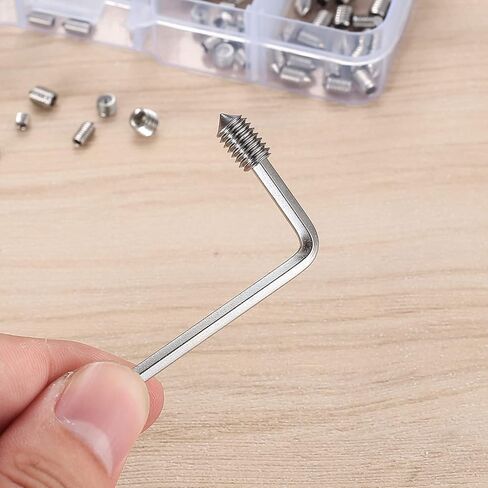 Set Screws Assortment Kit, 250pcs Allen Head Hex Socket Cone Point Set Screws, Stainless Steel Internal Hex Drive Cup-Point Set Screws Assortment for Door Handle, Bathroom Fixtures, M3/4/5/6/8 in Kuwait