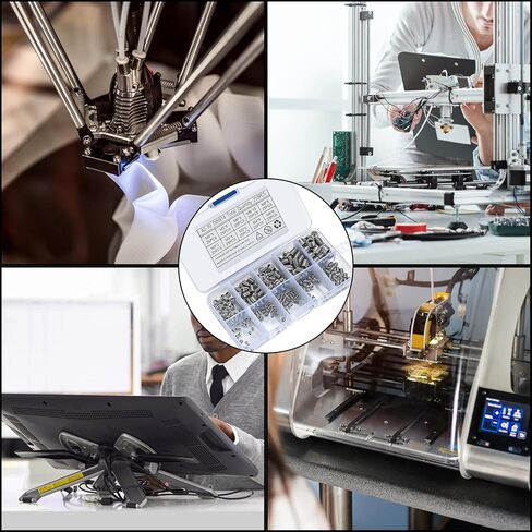 Set Screws Assortment Kit, 250pcs Allen Head Hex Socket Cone Point Set Screws, Stainless Steel Internal Hex Drive Cup-Point Set Screws Assortment for Door Handle, Bathroom Fixtures, M3/4/5/6/8 in Kuwait