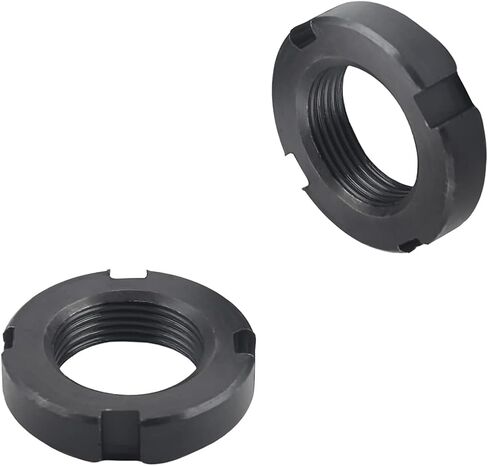 MroMax M24x10mm Retaining Slotted Round Nuts,Carbon Steel 4-Slot Spanner Nut for Roller Bearing Pump Valve Black 2Pcs in Saudi Arabia
