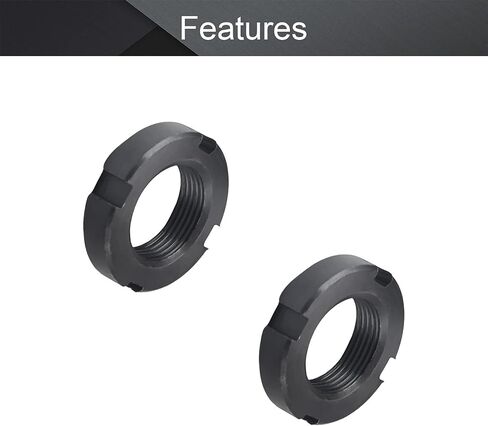MroMax M24x10mm Retaining Slotted Round Nuts,Carbon Steel 4-Slot Spanner Nut for Roller Bearing Pump Valve Black 2Pcs in Saudi Arabia