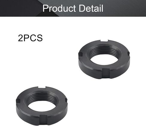 MroMax M24x10mm Retaining Slotted Round Nuts,Carbon Steel 4-Slot Spanner Nut for Roller Bearing Pump Valve Black 2Pcs in Saudi Arabia