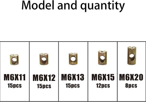 TAODAN 65 قطعة متري M6x11 M6x12 M6x13 M6x15 M6x20 صواميل بفتحة متقاطعة للأسرة والكراسي in Saudi Arabia