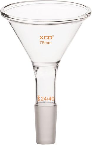 XCD Glass Funnel, Borosilicate Glass Filter Funnel Short Stem Powder Funnel with 24/40 Inner Joint (OD 50 mm) Lab Glass Powder Funnel in Kuwait