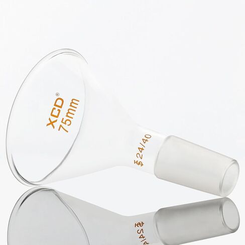 XCD Glass Funnel, Borosilicate Glass Filter Funnel Short Stem Powder Funnel with 24/40 Inner Joint (OD 50 mm) Lab Glass Powder Funnel in Kuwait