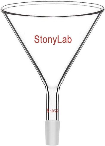 StonyLab Glass Short Stem Powder Funnel with 100 mm Top O.D. and 19/22 Inner Joint Filter Funnel Glass Funnel in Saudi Arabia