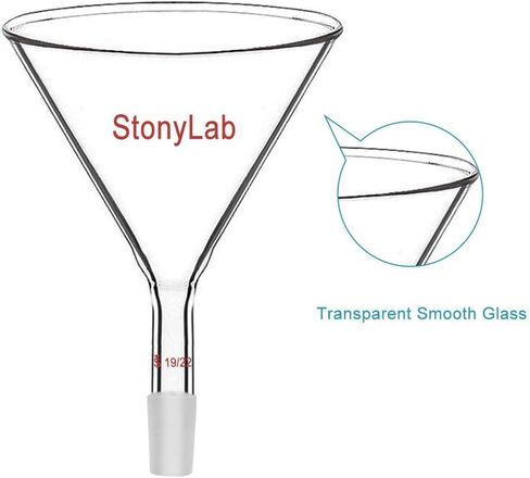 StonyLab Glass Short Stem Powder Funnel with 100 mm Top O.D. and 19/22 Inner Joint Filter Funnel Glass Funnel in Saudi Arabia