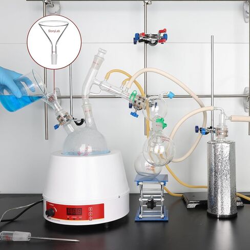 StonyLab Glass Short Stem Powder Funnel with 100 mm Top O.D. and 19/22 Inner Joint Filter Funnel Glass Funnel in Saudi Arabia