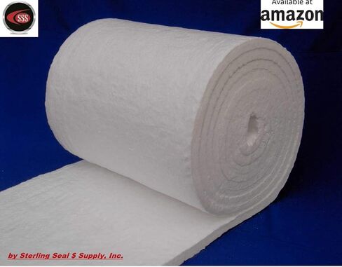 بطانية عازلة من ألياف السيراميك مقاس 6 بوصة × 6 بوصة × 1 بوصة 6 # 2300F لمواقد الخشب وأفران البيتزا والأفران والمدافئ والمزيد - (10 عبوات) in Kuwait