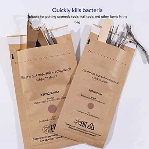 Disposable Sterilization Bags 100 Pcs Sterilizer Bag Tooth Sterilization Bags Sterilizers for Cosmetic Nail Tools 100 X 200mm in Kuwait