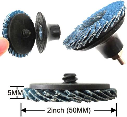 قرص رفرف GDFYMI، قرص طحن مقاس 2 بوصة، ملحقات مطحنة القالب، قرص سنفرة مسطح من الزركونيا 40 60 80 حبيبة، قرص رفرف سريع التغيير لمطحنة الزاوية مع حامل وسادة قرص عرقوب 1/4 بوصة (15 قطعة) in Kuwait