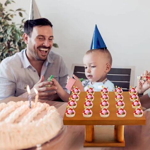 حامل مخروطي خشبي بسعة 40 فتحة من بي سي سي اي زد يو، حامل مخاريط الطعام والايس كريم والوافل والوجبات الخفيفة والشاركوتيري والحلوى والسوشي لحفلات اعياد الميلاد وحفلات الزفاف والمطاعم والبوفيهات، 11.8 in Kuwait