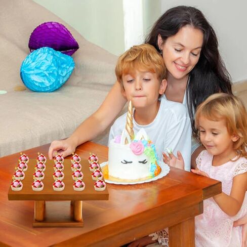 حامل مخروطي خشبي بسعة 40 فتحة من بي سي سي اي زد يو، حامل مخاريط الطعام والايس كريم والوافل والوجبات الخفيفة والشاركوتيري والحلوى والسوشي لحفلات اعياد الميلاد وحفلات الزفاف والمطاعم والبوفيهات، 11.8 in Kuwait