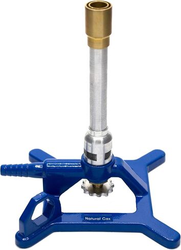 Tirrill Bunsen Burner, Natural Gas - Gas Flow Control, Flame Stabilizer, Air Flow Adjustable - Cast Iron StabiliBase, Anti-Tip Design with Handle - Suitable for use with Natural Gas - Eisco Labs in Saudi Arabia