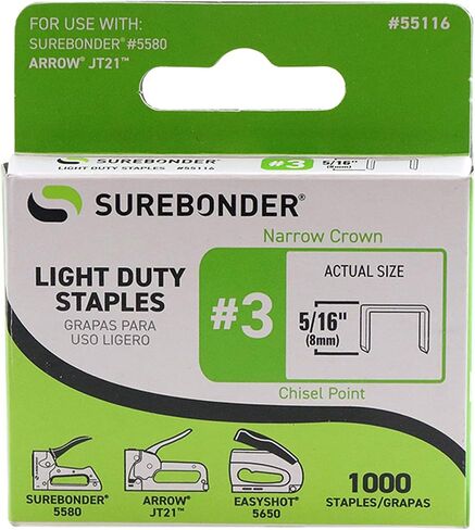 Surebonder Staples خفيفة الوزن 3# 5/16 بوصة 1000 قطعة in Saudi Arabia
