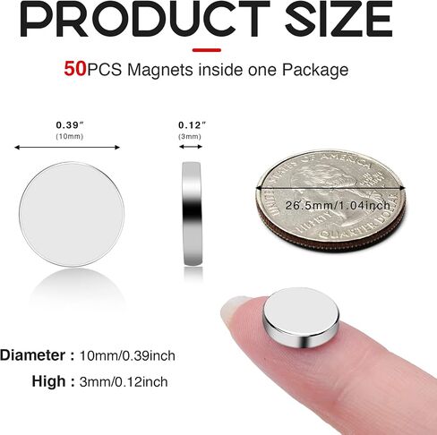 VSKIZ Refrigerator Magnets, 120 Pcs Rare Earth Magnets, 10x3mm Neodymium Fridge Magnets, Muti-use Premium Tiny Round Disc Small Magnets, Whiteboard Magnets for Crafts, DIY, Office, Dry Erase Board in Kuwait