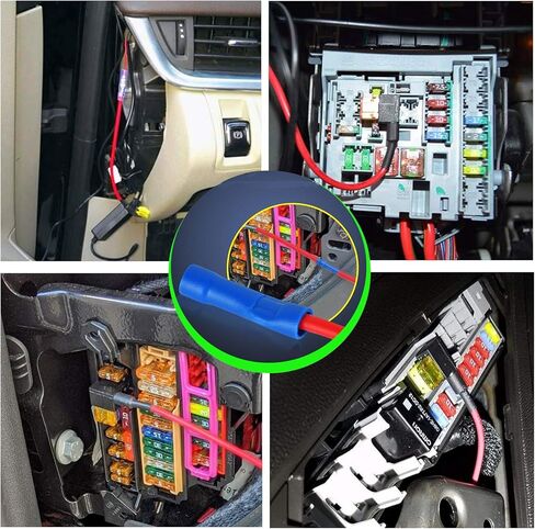 7 Pcs Mini Fuse Holder 14 AWG with 7 Pcs 15A Fuses 12V Car Add-a-Circuit Fuse Tap Standard Mini Micro 2 and Low Profile Fuse Taps ATM APM Blade Fuse Holder for Cars Trucks Boats in Kuwait