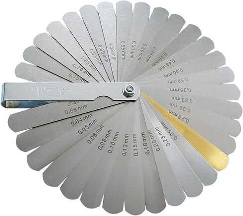 TraderPlus 2pcs 32 Blades Stainless Steel Feeler Gauge Dual Marked Metric and Imperial Gap Measurement Tool(0.0015-0.035 inch/ 0.04-0.88mm) in Kuwait