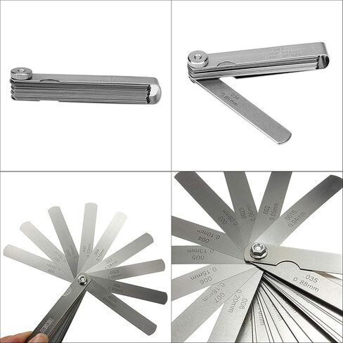 TraderPlus 2pcs 32 Blades Stainless Steel Feeler Gauge Dual Marked Metric and Imperial Gap Measurement Tool(0.0015-0.035 inch/ 0.04-0.88mm) in Kuwait