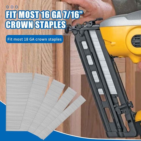 2600 Pieces 1/4-inch Narrow Crown Staples 18 Gauge(1", 1-1/4",1-1/2"3/4", 1/2") Brad Nails 18 Gauge Assorted (1/2",3/4",1",1-1/4",2") Heavy Duty Staples Galvanized in Saudi Arabia